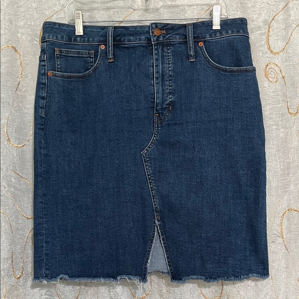 Madewell Women's Dark Blue Denim Pencil Skirt